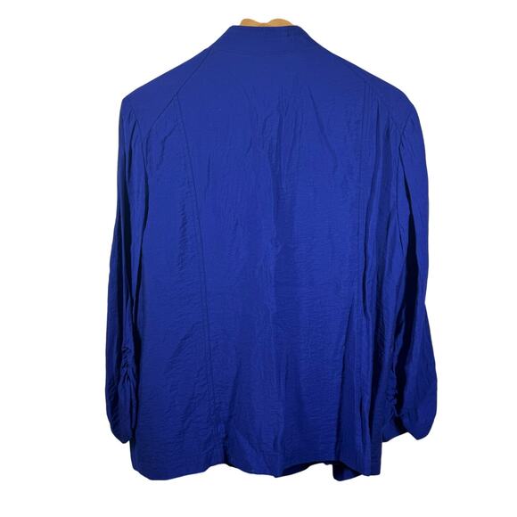 Chico's Jacket Women Size XL Blue Light Weight Coat Spring Zip Pocket Royal - Picture 2 of 5